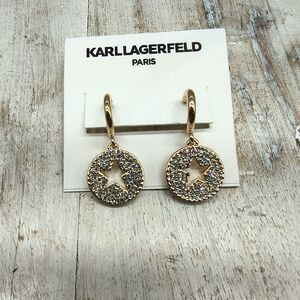 Karl Lagerfeld Paris Gold-tone Star Hoop Earrings